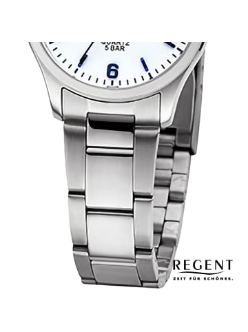 Regent Armbanduhr Regent Metallarmband silber extra groß (ca. 27mm)