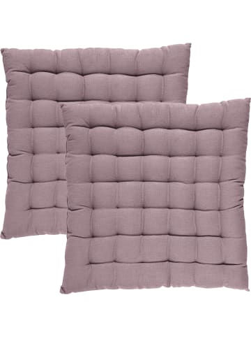 REDBEST Baumwolle Stuhlkissen 2er-Pack Tulsa in mauve