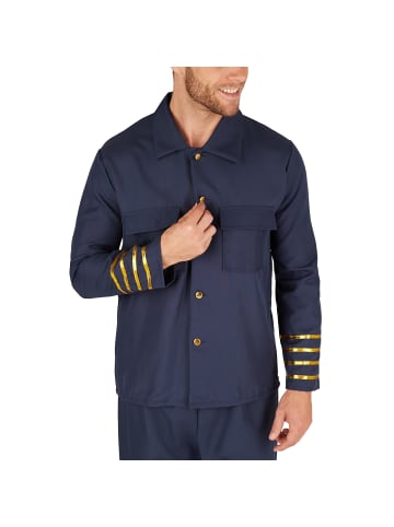 tectake Flugkapitän, auch Pilot, in blau, Gr. XL, Strapazierfähiges Material