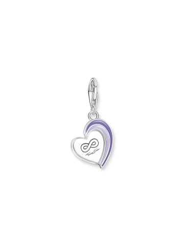 Thomas Sabo Charm-Anhänger Best Friends Mit Violetter Kaltemaille  Geschwärzt in silber, violett