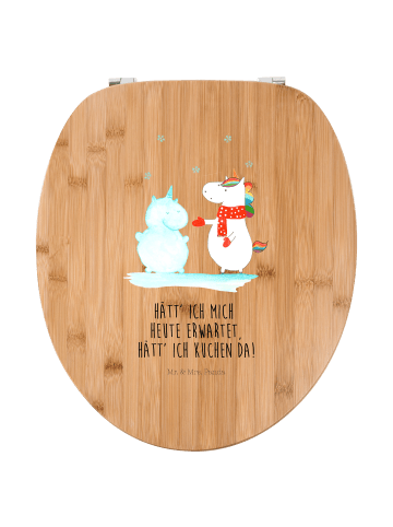 Mr. & Mrs. Panda Motiv WC Sitz Einhorn Schneemann mit Spruch in Braun