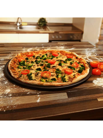 relaxdays 4er Set Pizzablech in Grau - Ø33 cm