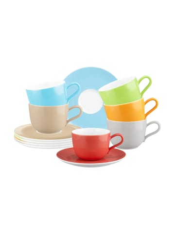 Seltmann Weiden 6er Set Kaffeetassen mit Untertassen Liberty Pure Colors 260 ml in Mixed