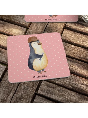 Mr. & Mrs. Panda Bierdeckel Wenn Papa es nicht reparieren kann, ... in Rot Pastell