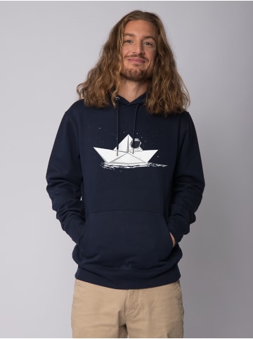 wat? Apparel Sweatshirt Astronaut in paper boat in Dunkelblau