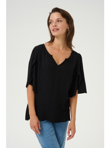 Kaffe Kurzarm-Bluse KAmona Loose fit in Black Deep