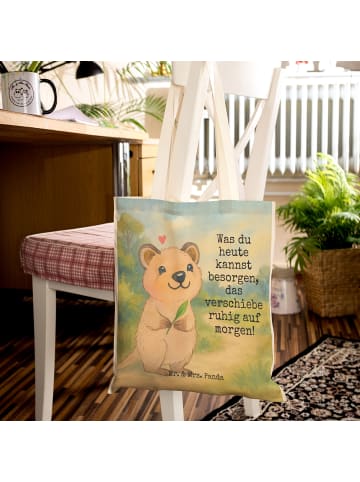 Mr. & Mrs. Panda Tasche Quokka Happy Design mit Spruch in Weiß