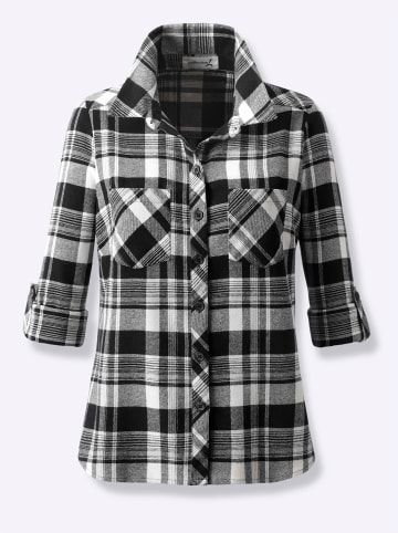 WITT WEIDEN Flanell-Bluse in ecru-schwarz-kariert