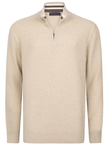Felix Hardy Stehkragen Halber Reißverschluss Pullover in Beige