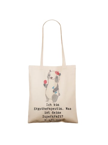 Mr. & Mrs. Panda Beutel Super Ergotherapeutin mit Spruch in Creme