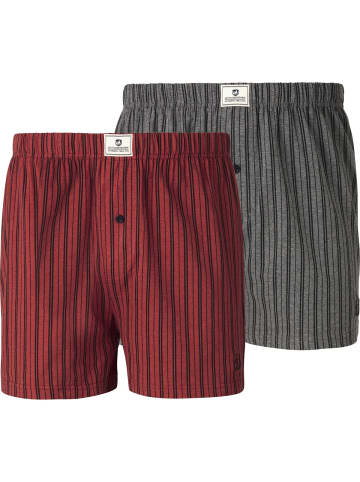 Jan Vanderstorm 2er Pack Boxershorts THURE in rot grau