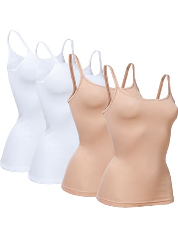 Con-ta Baumwolle, Feinripp Unterhemd 4er-Pack in weiß/haut