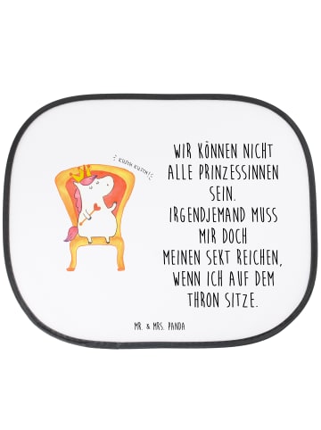Mr. & Mrs. Panda Sonnenschutz für Auto Einhorn König mit Spruch in Weiß