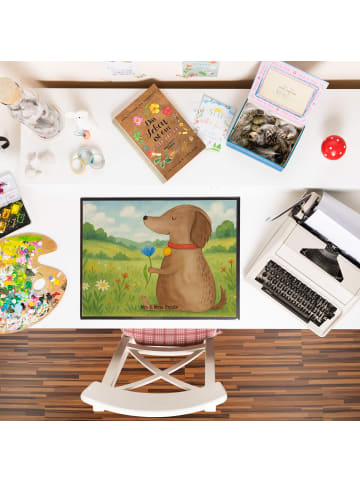 Mr. & Mrs. Panda Tischmatte Hund Blume Design ohne Spruch in Weiß