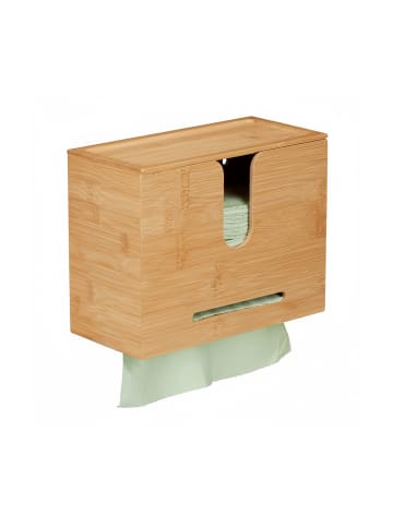 relaxdays Papierhandtuchspender in Natur - (B)27 x (H)21 x (T)13 cm