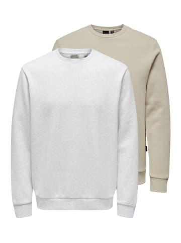 ONLY & SONS Sweatshirt Ceres in Hellgrau / beige