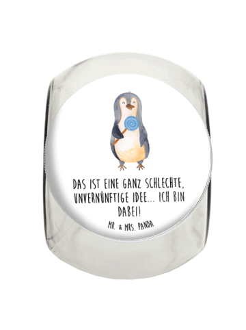 Mr. & Mrs. Panda Bonbonglas Pinguin Lolli mit Spruch in Weiß