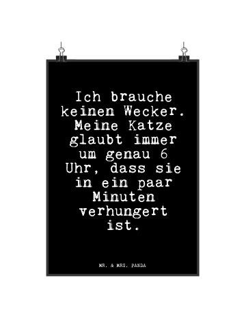 Mr. & Mrs. Panda Bild Ich brauche keinen Wecker.... mit Spruch in Schwarz