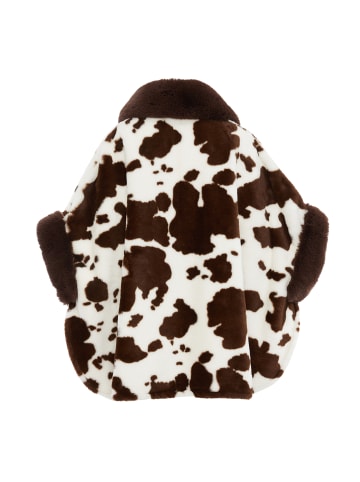Usha Women Poncho in Braun Wollweiss