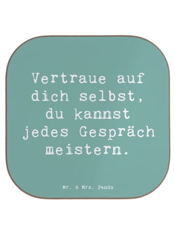 Mr. & Mrs. Panda Tischuntersetzer Spruch Ein schwieriges Gespräc... in Meeresbrise