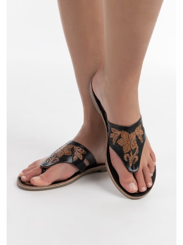 usha FESTIVAL Damen Sandalen Aus Leder in Schwarz