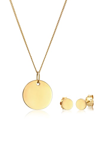 Elli Schmuckset 585 Gelbgold Geo, Kreis in Gold