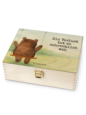 Mr. & Mrs. Panda Teekiste Holz Bär Schaukel Design mit Spruch in Weiß