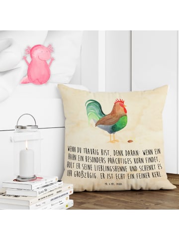 Mr. & Mrs. Panda 40x40 Kissen Hahn Korn mit Spruch in Vintage