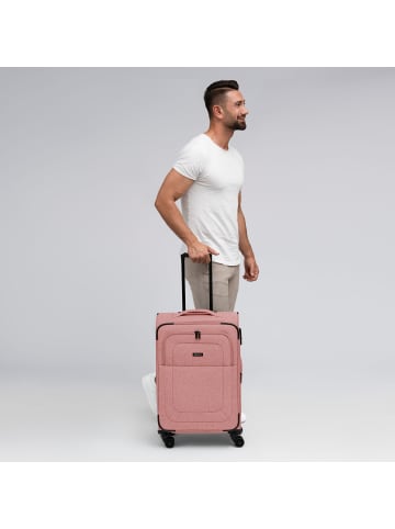Redolz Essentials 12 MEDIUM 4-Rollen Trolley 67 cm mit Dehnfalte rose