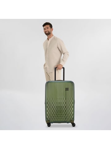 Pack Easy Flow 4 Rollen Trolley M 66 cm mit Dehnfalte bronze grün