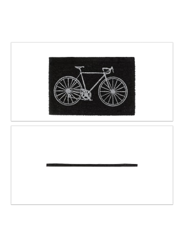 relaxdays Fußmatte Fahrrad in Schwarz - (B)60 x (T)40 cm