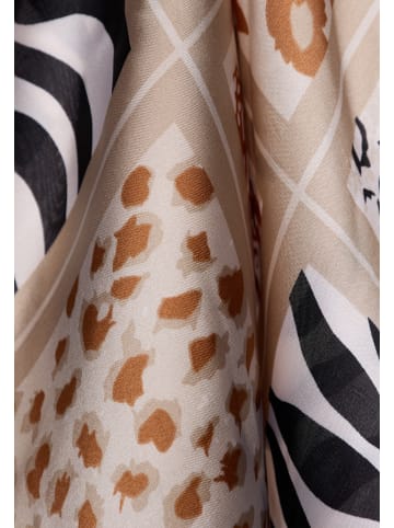 faina Women Feminine Scarf in Beige Black Multicolor