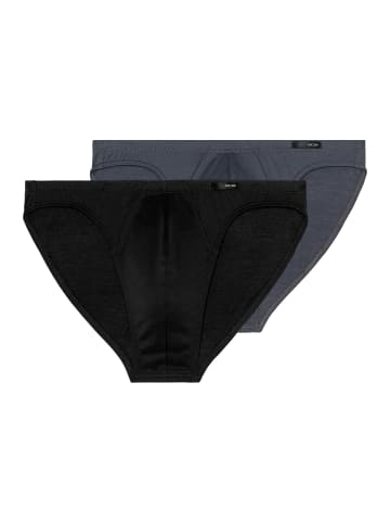 HOM Slip / Unterhose Premium Cotton in Schwarz / grau