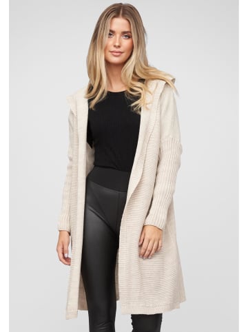 Cloud5ive Cloud5ive Longform knit cardigan with hood in beige
