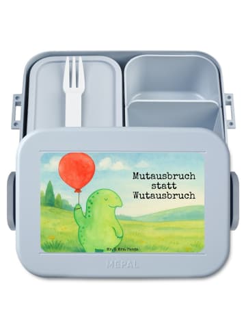 Mr. & Mrs. Panda Lunchbox Schildkröte Luftballon Design mit Spruch in Blau Pastell