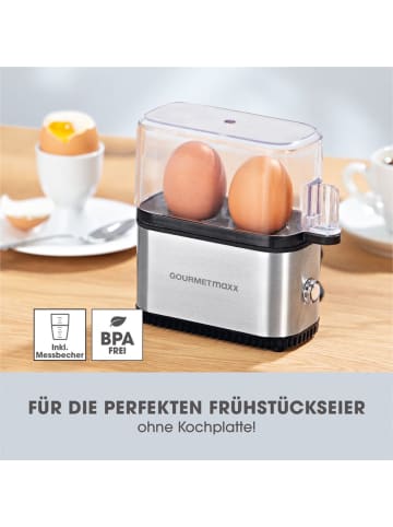 Gourmetmaxx GOURMETmaxx Eierkocher Kompakt 2.0 - schwarz/silber
