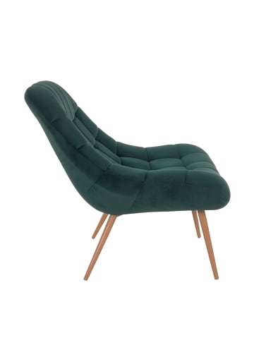 SalesFever Relaxsessel XXL modern mit Metallbeinen in Holzoptik und Samtbezug in Grün