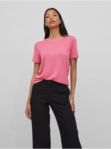 Vila Basic T-Shirt Kurzarm Rundhals Top Oberteil VIMODALA in Pink