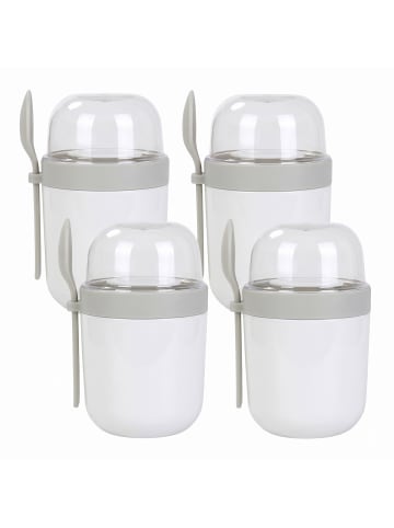 relaxdays 4 x Müslibecher in Weiß - 680 ml