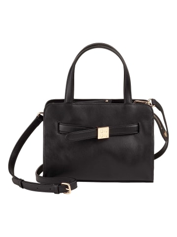 DuDu Schultertasche Leder 23 cm schwarz