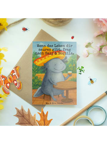 Mr. & Mrs. Panda Grußkarte Axolotl Tequila Design mit Spruch in Weiß