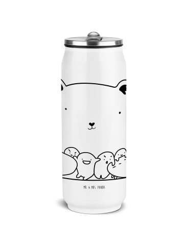 Mr. & Mrs. Panda Trinkflasche Edelstahl Bär Gefühl ohne Spruch in Weiß