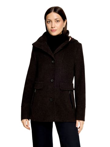 Gil Bret Wolljacke mit Kapuze in Dark Brown Melange