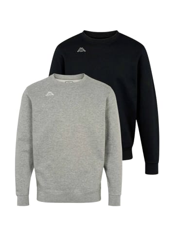 Kappa Pullover Logo Trullo in Black-Grey Melange