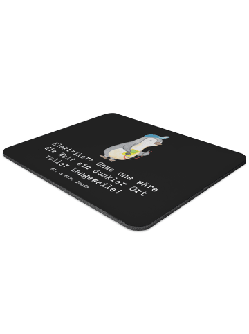 Mr. & Mrs. Panda Mouse Pad Elektriker Helden mit Spruch in Schwarz
