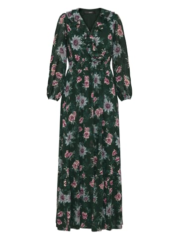 Zero  Chiffonkleid mit Blumenprint in Dark Green/Pink