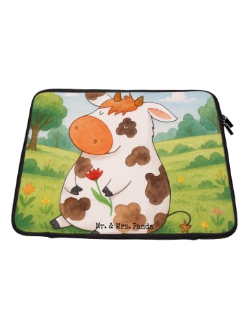Mr. & Mrs. Panda Laptop Tasche Kuh Design ohne Spruch in Weiß