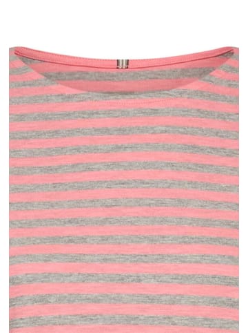 Camel Active Langarmshirt in grey melange stripes