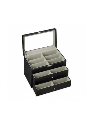 relaxdays Brillenbox in Schwarz - (B)33,5 x (H)22,5 x (T)19 cm