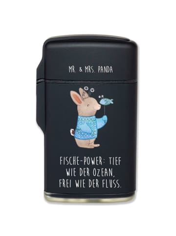Mr. & Mrs. Panda Zünder Fische Astrologie mit Spruch in Schwarz